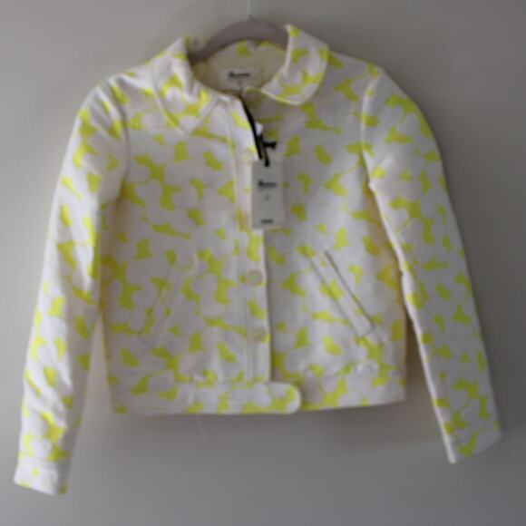 Bonpoint Other - NWT Bonpoint Button Front Embroidered Jacket Electra Style Yellow White Heart 12